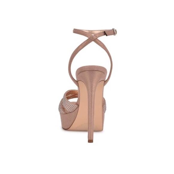 Nine West GoBig Platform Sandal - Size 7 M, Rhinestone Studded, 4.75" Stiletto - Picture 2 of 6